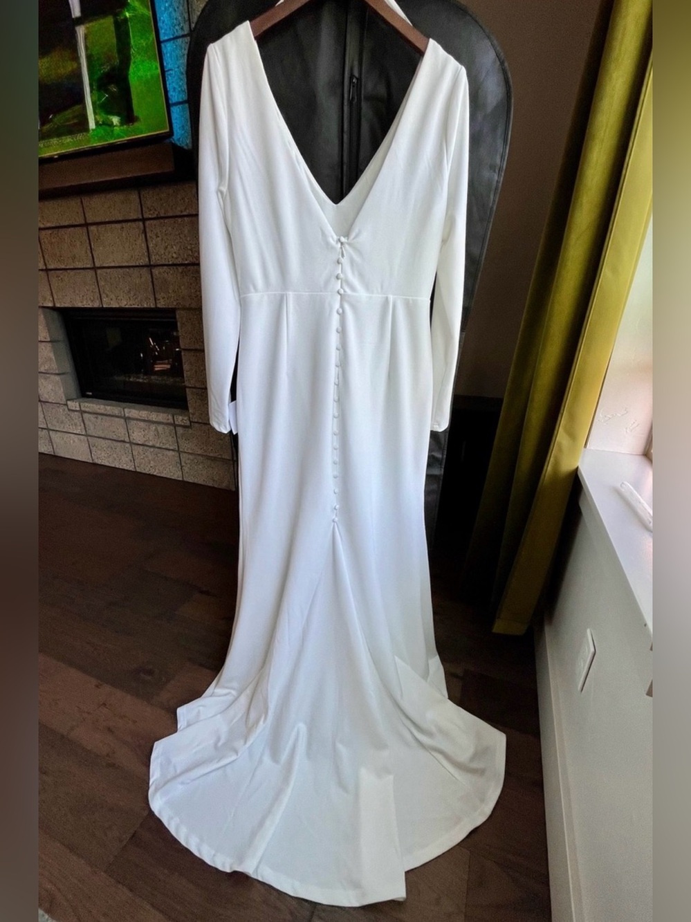 New- Lulus Feeling Of Forever White Long Sleeve Mermaid Maxi Dress - Size 1X - Picture 5 of 8